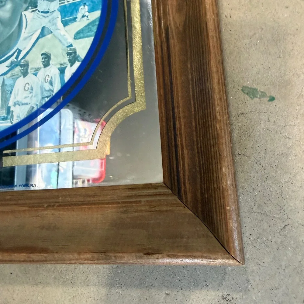 Vintage Seagrams Seven Crowns Sports Paige Gibson Leonard Baseball Mirror Sign
